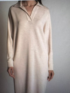 P.Cill Long Sleeve Collard butter modal long dress Oatmeal