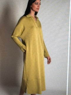 P.Cill Long Sleeve Collard butter modal long dress Lemongrass