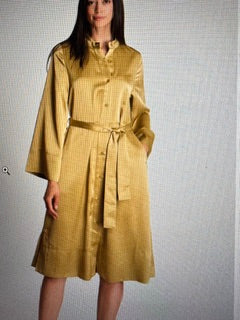 Satin Kimono Sleeve Dress Light Moss Green