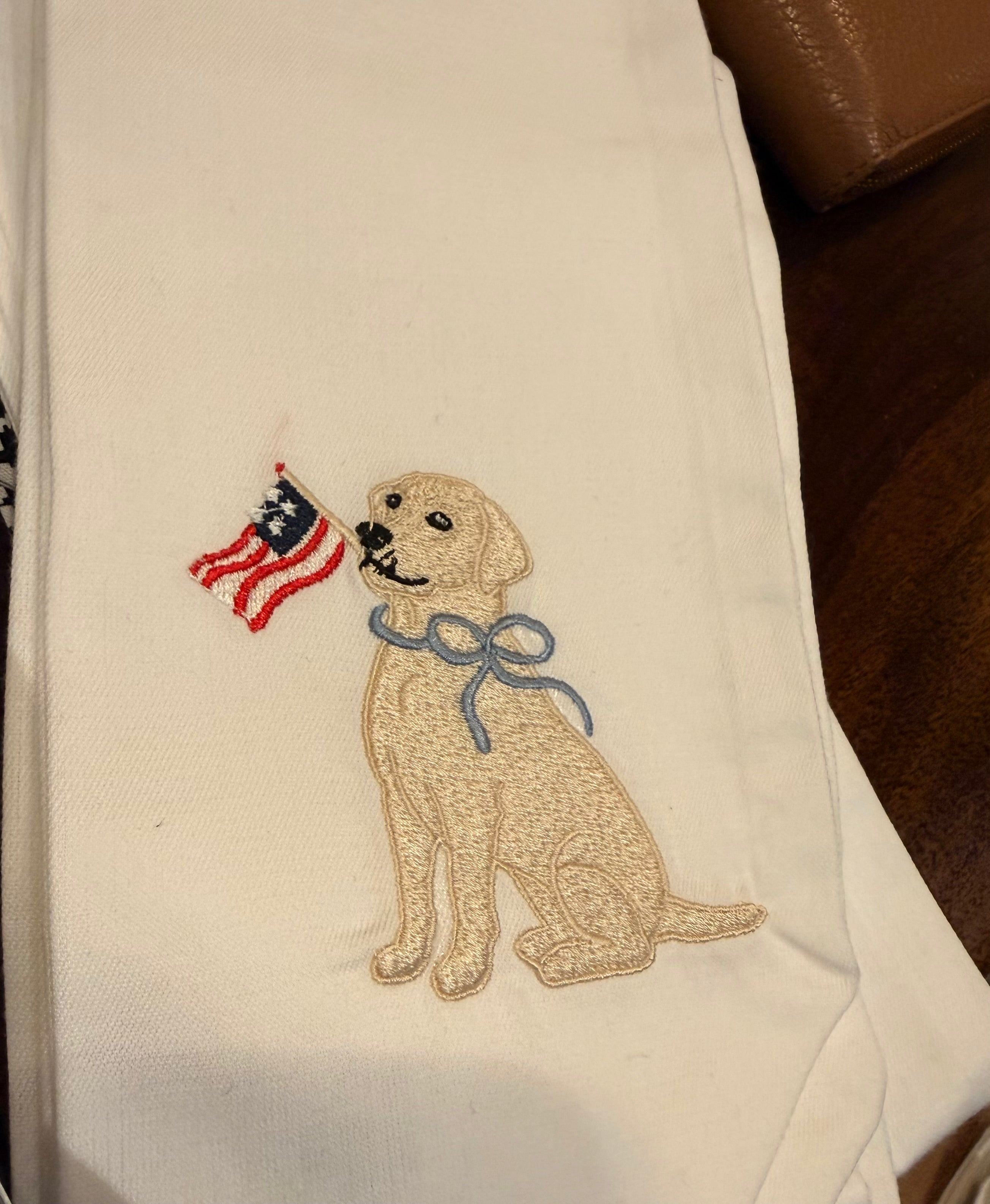 Yellow Lab Flag Wreath Sash