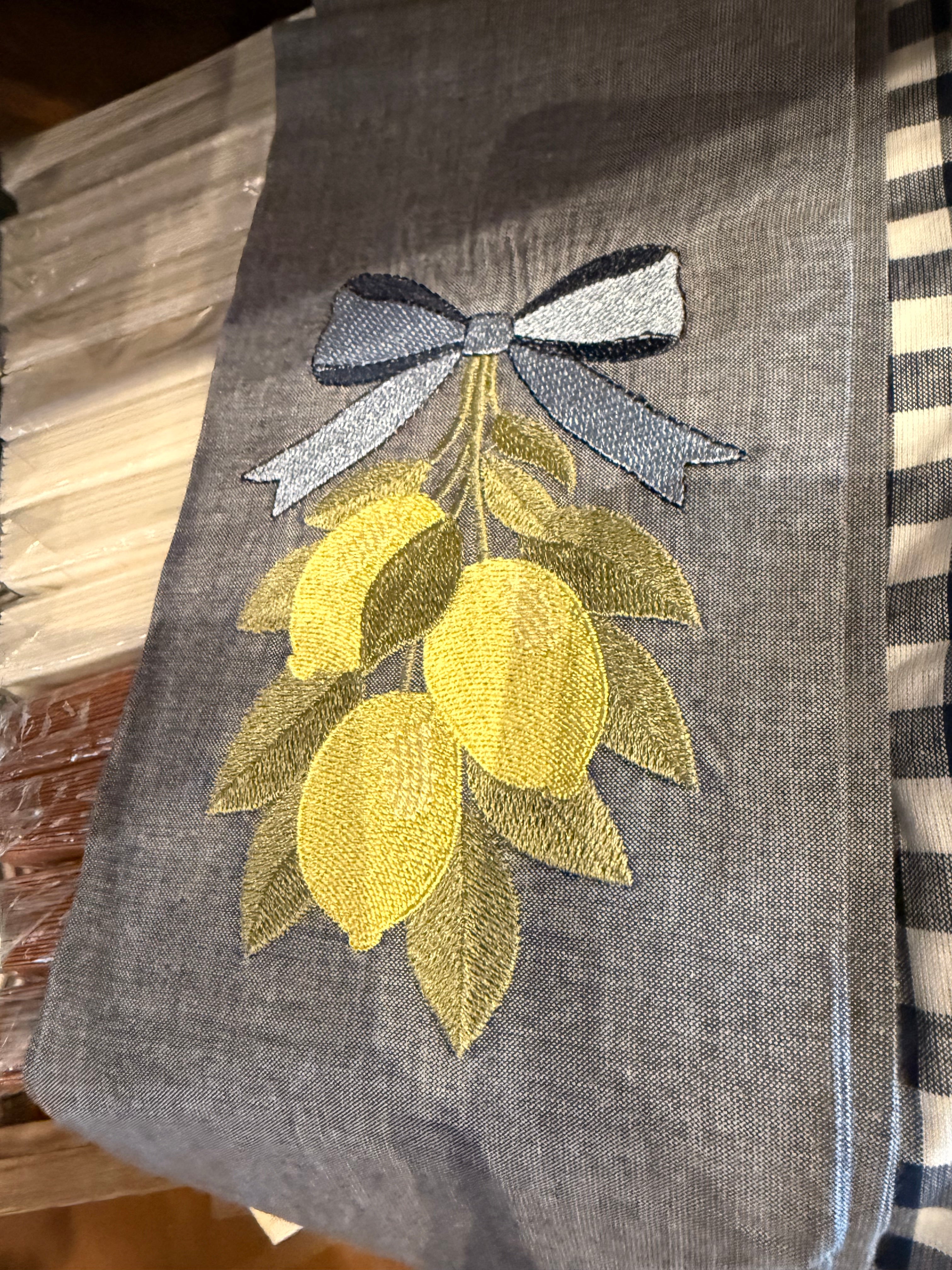 Denim Lemon Wreath Sash