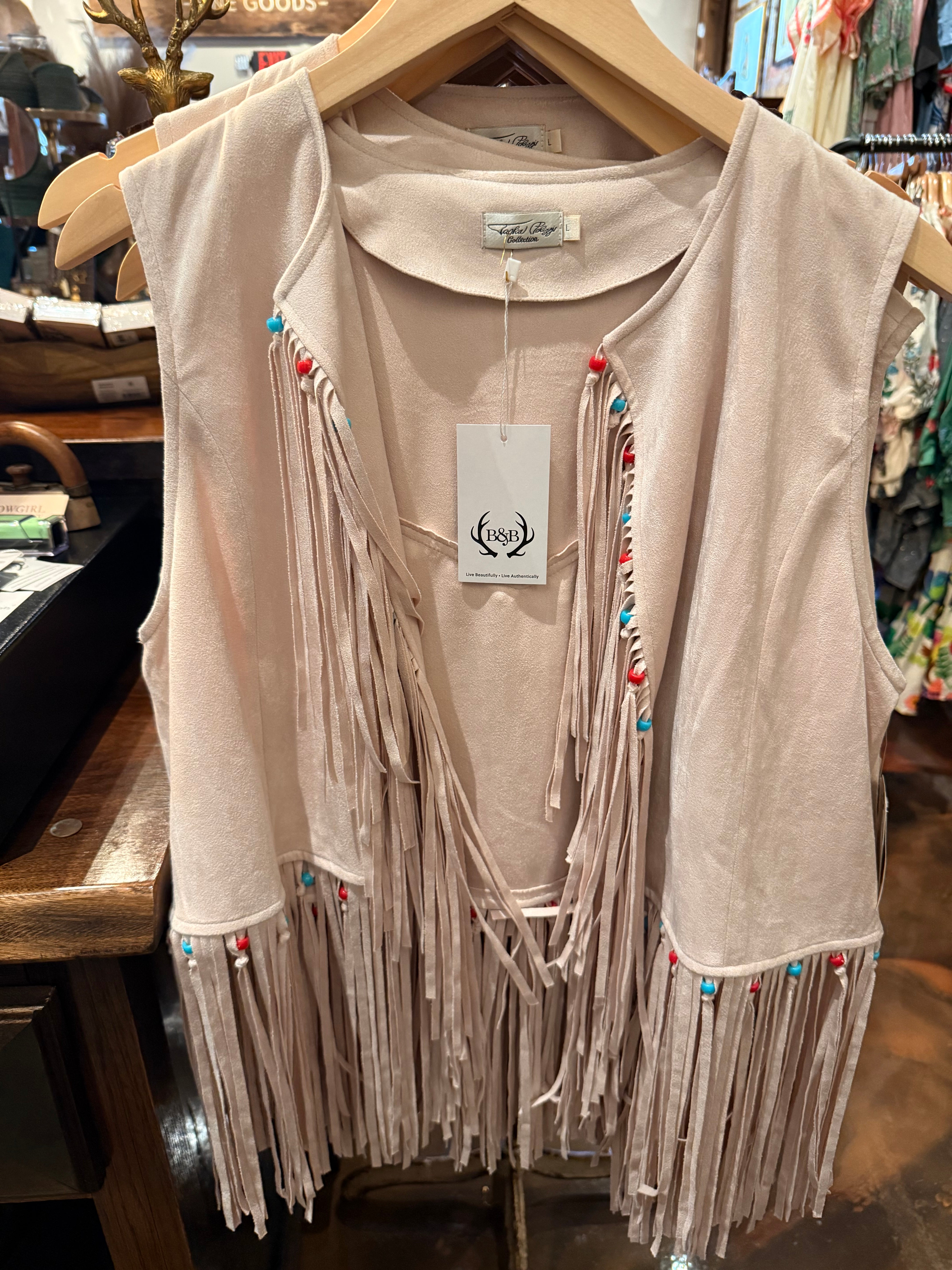 Magnolia Washable Beaded Fringe Vest