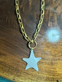 Gold Necklace with White Star CV Designs