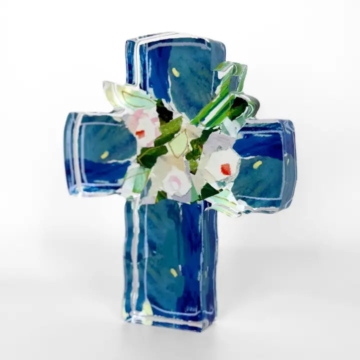 Blue Acrylic Cross