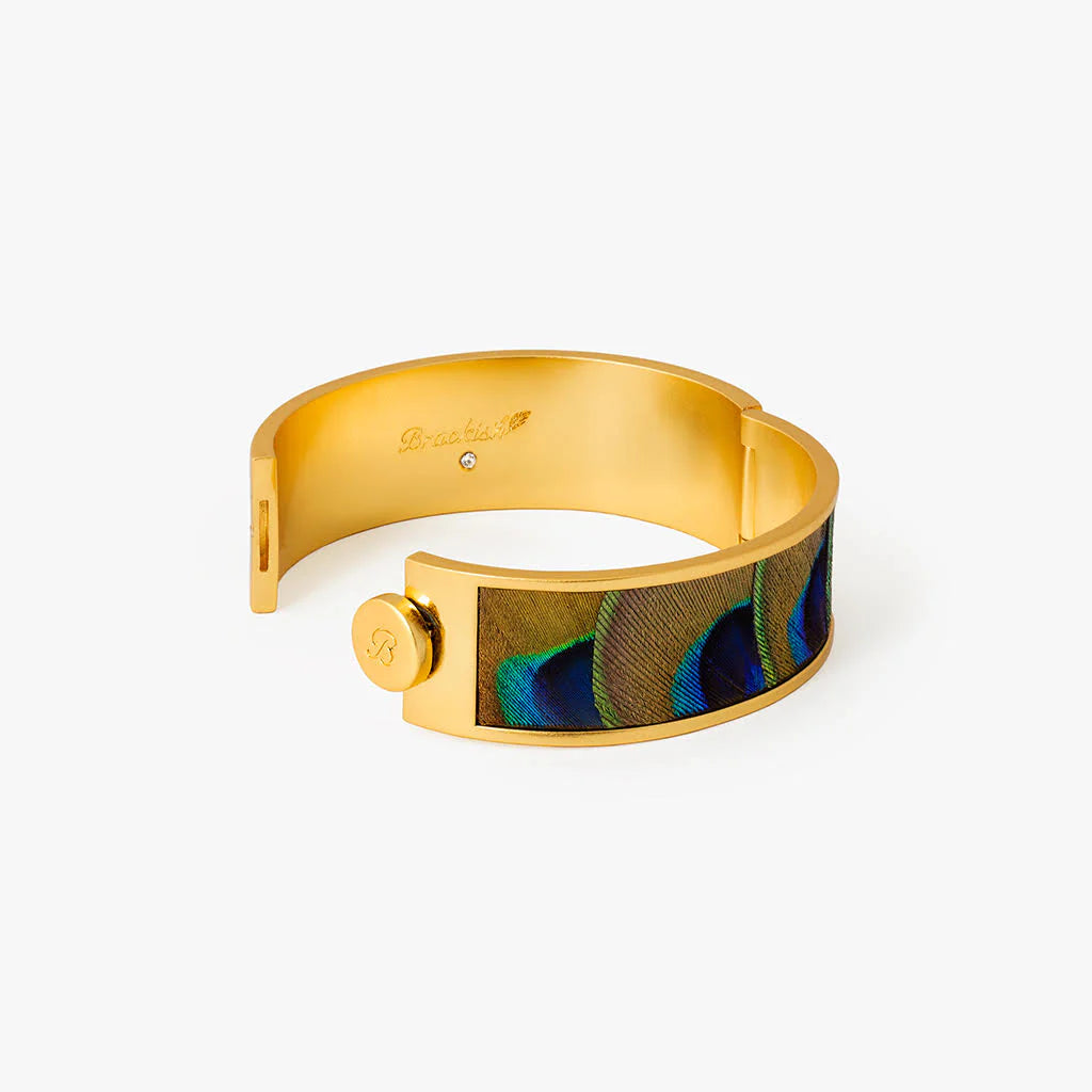 Brackish Elena Peacock Feather Hinge Cuff