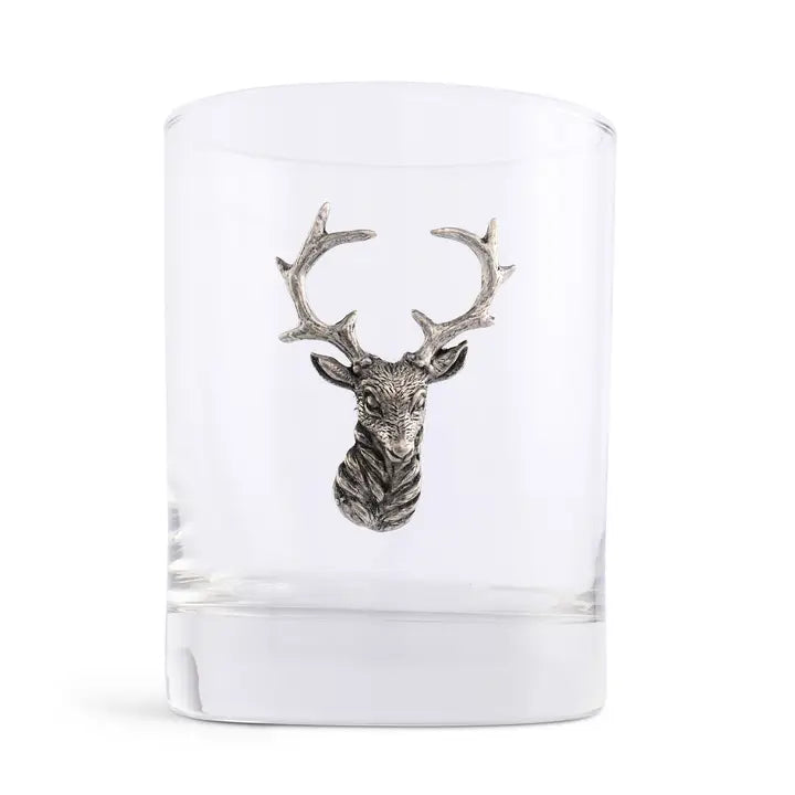 Elk Head Double Old Fashion Bar Glass