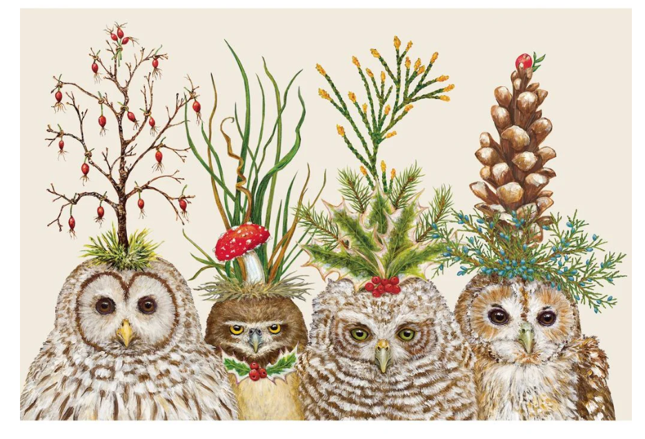 Festive Little Owls Placemat-Pad of 20 sheets