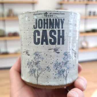 Johnny Cash Tribute Pottery Coffee Cup