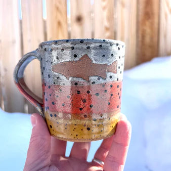 Rainbow Trout Pottery Coffee Cup