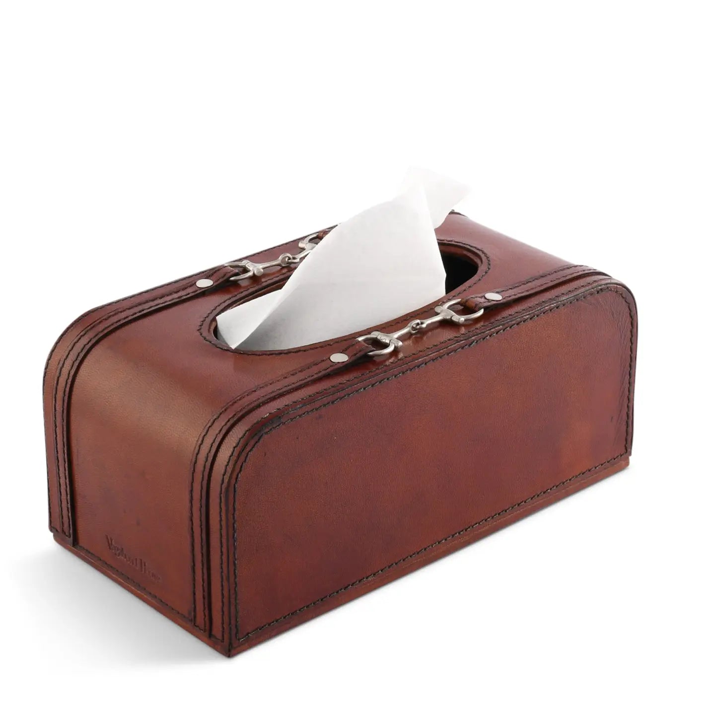 Genuine Leather Bit Tissue Box