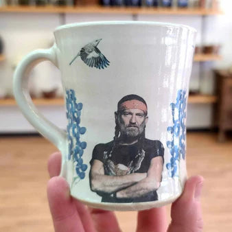 Willie Nelson Pottery Coffee Cup